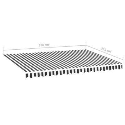Zapasowa tkanina na markizę, antracytowo-biała, 4x3 m