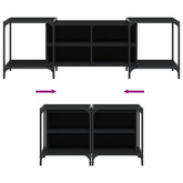 vidaXL Szafka pod TV, czarna, 153x37x50 cm, materiał drewnopochodny