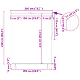 Roleta kremowy 200 x 250 cm Materiał i Aluminium