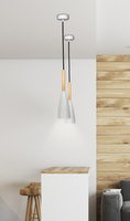 Lampa wisząca biała + drewno Trosa Ledea 50101265