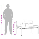 Ławka ogrodowa 2 -Seater 116 x 67,5 x 72 cm polirattan