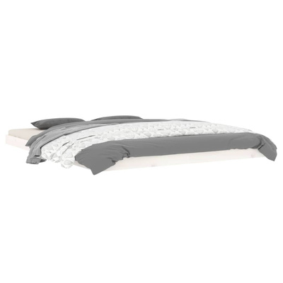 Rama łóżka, biała, 160 x 200 cm, lite drewno sosnowe