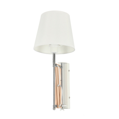 Kinkiet biały chrom/drewno regulowany 40W E27 Mito Candellux 21-75437
