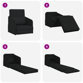 Sofa Bed Czarny 65 x 80 x 83 cm tkanina