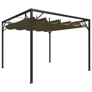 vidaXL Altana ogrodowa ze zwijanym dachem, 3x3 m, taupe, 180 g/m²