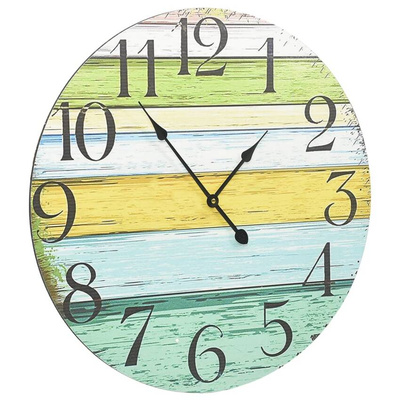 vidaXL Zegar ścienny, wielokolorowy, 60 cm, MDF