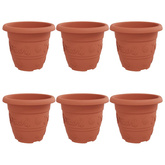 Okrągła doniczka na kwiaty 6 pcs Czerwony ceglasty ? 30 x 25 cm