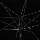 3-poziomowy parasol na aluminiowym słupku, czarny, 3 m