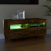 vidaXL Szafka pod TV z oświetleniem LED, przydymiony dąb, 80x35x40 cm
