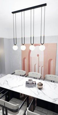 Lampa wisząca GLAM 4 BLACK/OPAL