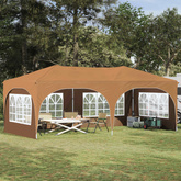 Namiot imprezowy rozkładany 575 x 288 x 245 cm Beżowy