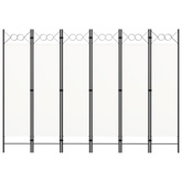 Parawan 6-panelowy, biały, 240 x 180 cm