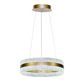 CASTILLO 40 lampa wisząca złoty 24W LED 3000, 4500, 6500K kryształki bezbarwne