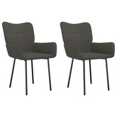 vidaXL krzesła stołowe, 2 szt., ciemnoszare, aksamitne model standard