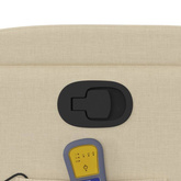 vidaXL Rozkładany fotel masujący, kremowy, obity tkaniną