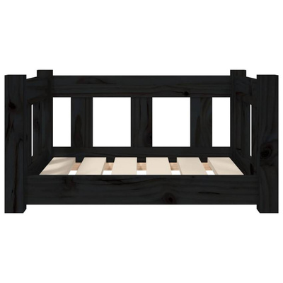 vidaXL Legowisko dla psa, czarne, 55,5x45,5x28 cm, lite drewno sosnowe model standard