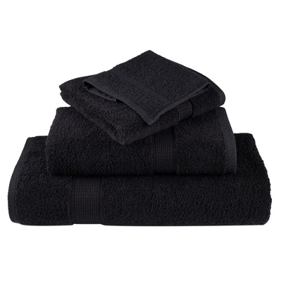 Ręczniki premium SOLUND, 4 szt., czarne, 70x140 cm, 600 g/cm?
