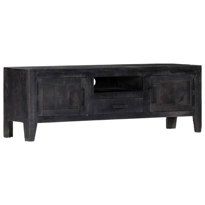 vidaXL Szafka pod TV, czarna, 118 x 30 x 40 cm, lite drewno mango