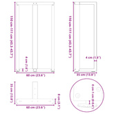 Nogi do stołu barowego w kształcie litery T 2 szt. Czarne 60x35x(110-111) cm Stal