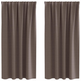 Firany blackout z kółkami 2 pcs Ciemny brąz 175 x 140 cm