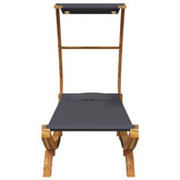 vidaXL Leżak z zadaszeniem, 100x190x134 cm, gięte drewno, antracytowy