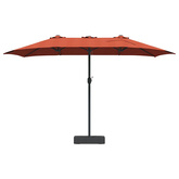 Parasolka ogrodowa terakota 385 x 209 x 244 cm Poliester i Stal