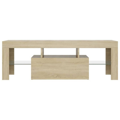 vidaXL Szafka pod TV z oświetleniem LED, dąb sonoma, 120x35x40 cm wariant 4