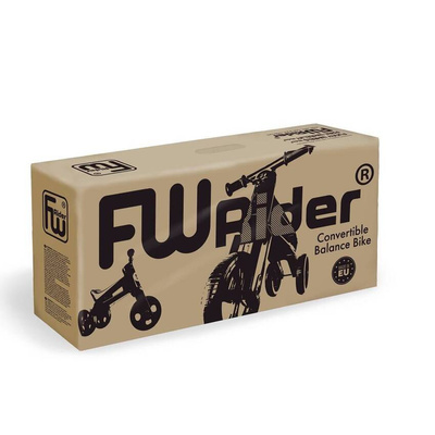 FWRider Super Sport 517498 Kolor: Grey / Szary z brązowymi felgami Rowerek biegowy Jeździk 2w1 Ciche koła + Pasek do noszenia dla Rodzica