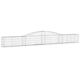Kosze gabionowe, 2 szt, 400x30x40/60 cm, galwanizowane żelazo