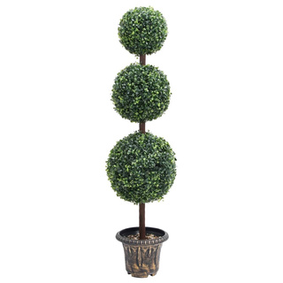 Sztuczny bukszpan w formie kul, w doniczce, zielony, 118 cm