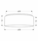 KIDDY lampa sufitowa 38 cm biały 2x40W E27 abażur biały
