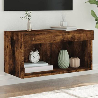 vidaXL Szafka pod TV, z LED, kolor przydymiony dąb, 60x30x30 cm