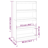 Regał na książki/przegroda, czarny, 80x30x135,5 cm, sosnowy