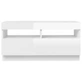 vidaXL Szafka pod TV z oświetleniem LED, biała z połyskiem, 80x35x40cm