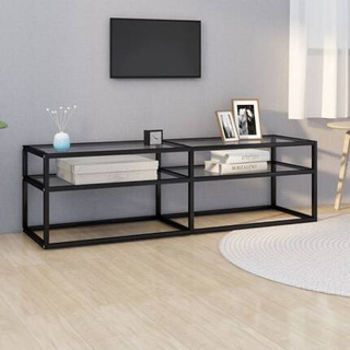 vidaXL Szafka pod TV, bezbarwna, 140x40x40,5 cm, szkło hartowane