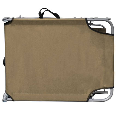 vidaXL Składany leżak z zadaszeniem, taupe, aluminium