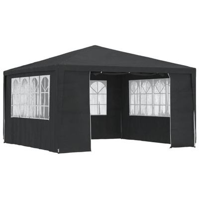 vidaXL Namiot imprezowy ze ściankami, 4x4 m, antracytowy, 90 g/m²