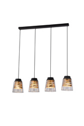 Lampa wisząca czarno-złota szkło 4xE27 Fresno