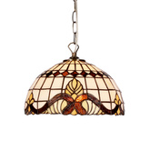 Marsala Lampa Wisząca 30 Patynowy 1X60 E27 Klosz Witrażowy
