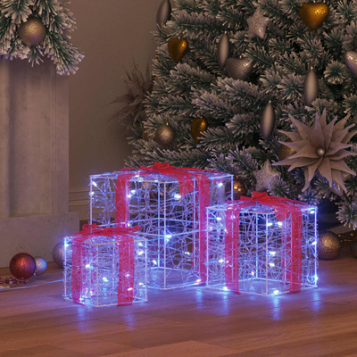 Pudełko Prezentowe 3 pcs Niebieski 20 x 20 x 20 cm Akryl