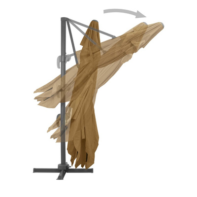 vidaXL Parasol wiszący z aluminiowym słupkiem, 400x300 cm, taupe