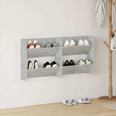 Półki ścienne na buty 2 szt., szare, 60x18x60 cm, płyta wiórowa