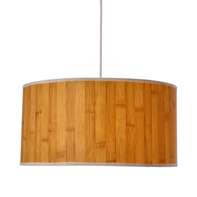 Lampa wisząca z abażurem Timber brązowa pojedyncza do salonu