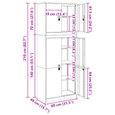 Szafka do przechowywania 2 szt. różowy 80 x 40 x 210 cm Stal
