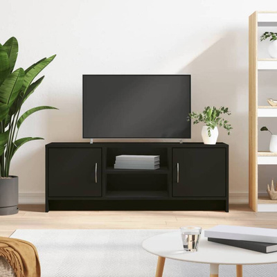 vidaXL Szafka pod TV, czarna, 102x30x37,5 cm, materiał drewnopochodny