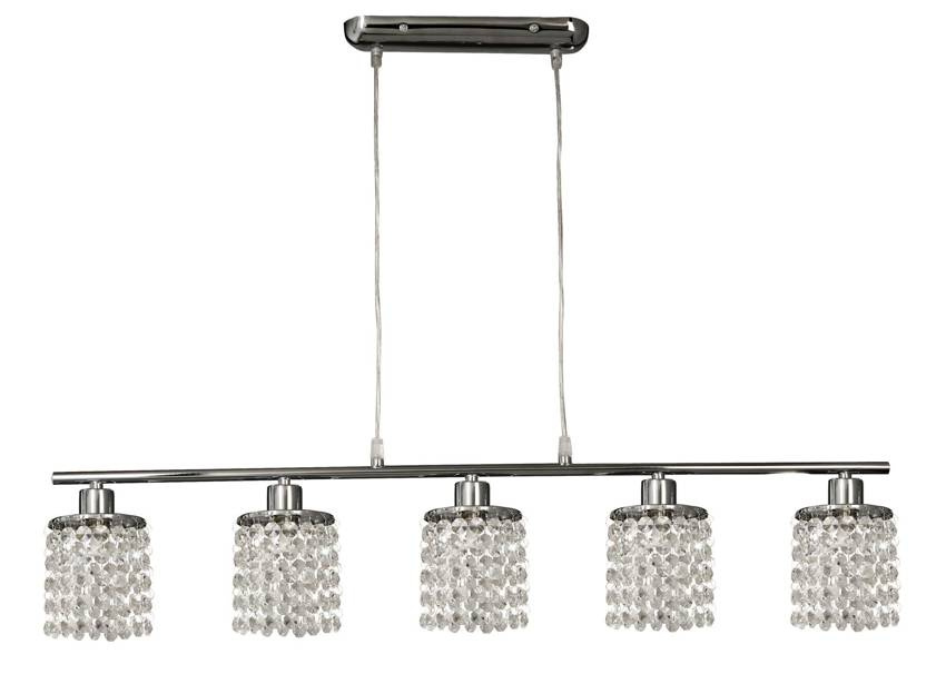 Lampa wisząca chrom z kryształkami białymi 5x40W Royal Candellux 35-28115