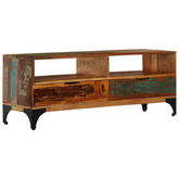vidaXL Szafka pod TV, 118x35x45 cm, lite drewno odzyskane