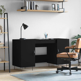 vidaXL Biurko, czarne, 140x50x75 cm, materiał drewnopochodny