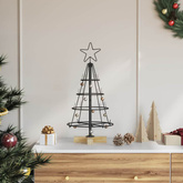 Choinka Stożkowa Świąteczna z podstawą Czarny 60 cm Stal