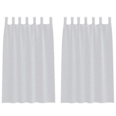 Firany Voile 2 pcs Jasnoszary 175 x 140 cm Poliester
